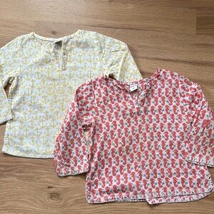 Rikshaw Design bundle of two tunics, seahorses and anchors, girls size 4T